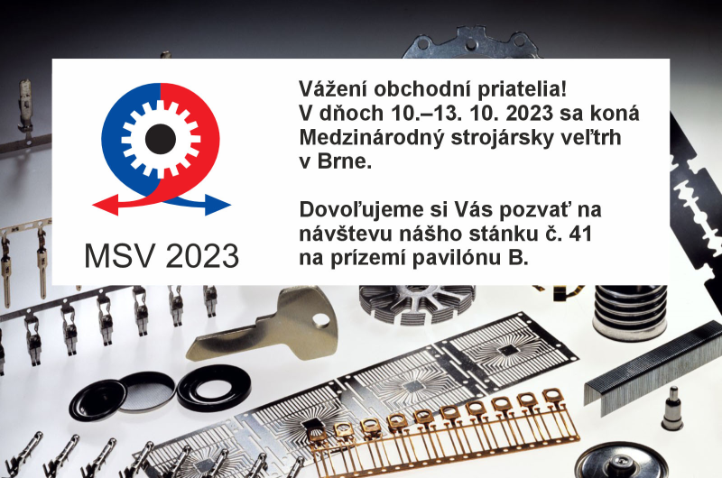Ponúkame široký sortiment lisovacej techniky a dielov do lisovacích nástrojov a foriem.